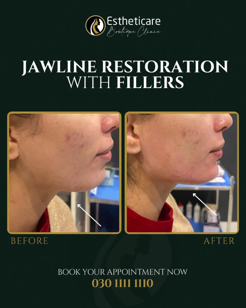 Before and After of Jawline Restoration with Fillers - Fillers in Islamabad by Expert Dermatologists