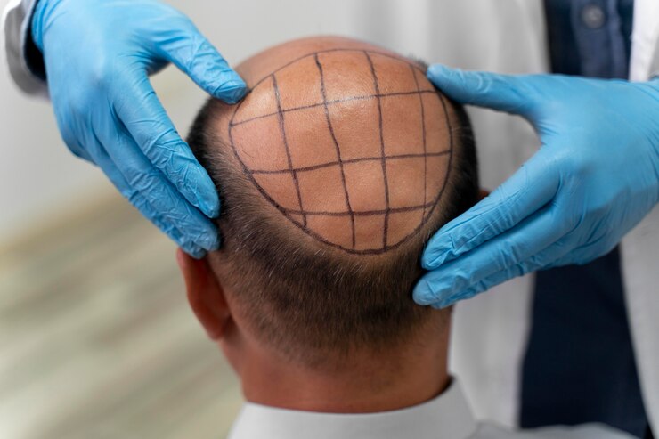 male going through follicular unit extraction process 23 2149106309