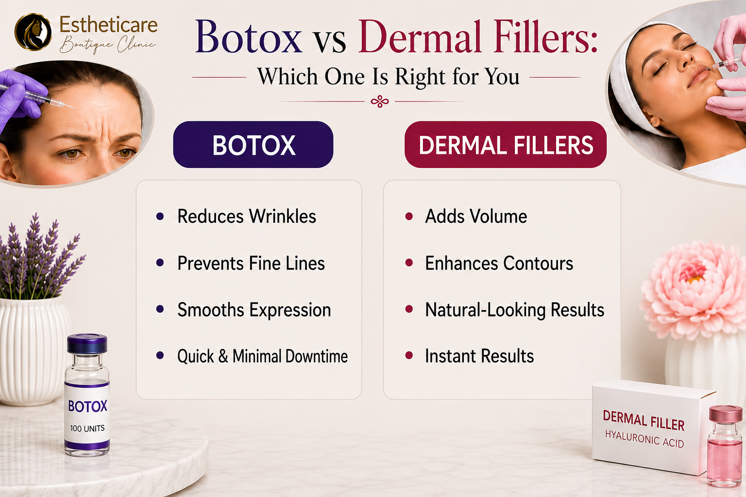 Botox vs dermal fillers